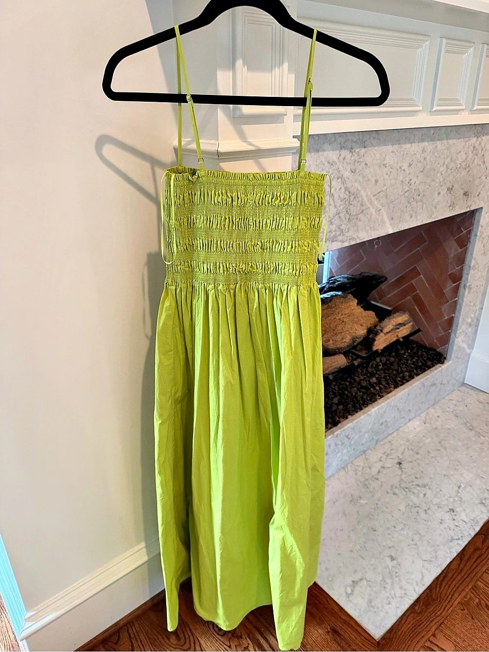 Pistola Bianca Smocked Bodice Dress Maxi Dress Green XS